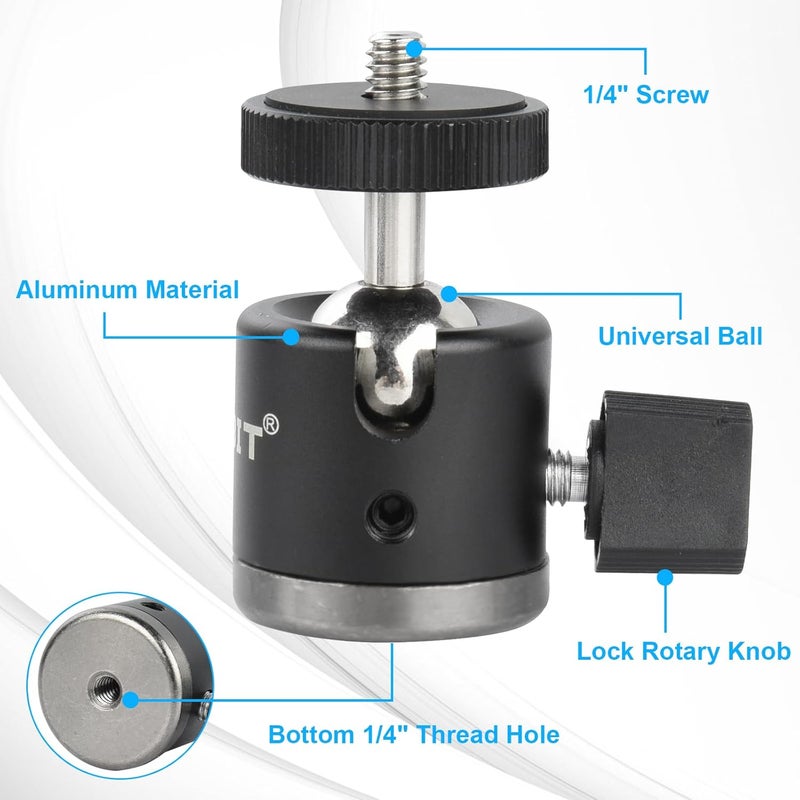 UTEBIT C Clamp Camera Mount Tripod with Mini Ball Head Desk Clamps（1/4 Thread Hole） C Clamp Mount with 1/4" Hot Shoe Compatible for Camera Woodworking Desktop - Image 3